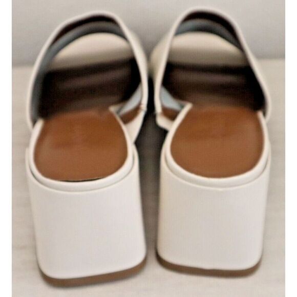 Blondo Women's Sz 9M Bone/Beige Leather Maya Slip-On Heeled Sandal - Picture 2 of 11